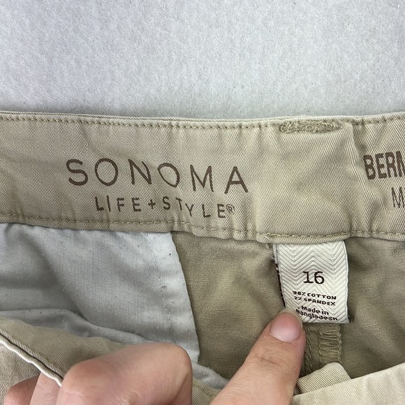 Sonoma Bermuda Mid Rise Tan Shorts Womens Size 16 - Picture 7 of 9